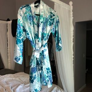 Silk floral robe